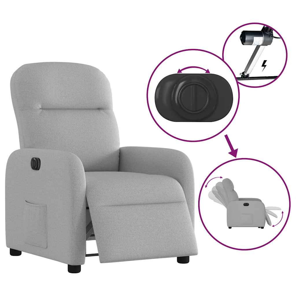 Fauteuil inclinable électrique gris nuage tissu