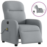 Fauteuil de massage inclinable électrique gris clair tissu