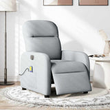 Fauteuil de massage inclinable électrique gris clair tissu