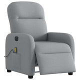 Fauteuil de massage inclinable électrique gris clair tissu