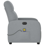 Fauteuil de massage inclinable électrique gris clair tissu