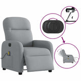 Fauteuil de massage inclinable électrique gris clair tissu