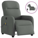 Fauteuil inclinable de massage électrique gris foncé tissu