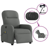 Fauteuil inclinable de massage électrique gris foncé tissu