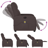 Fauteuil de massage inclinable électrique Marron foncé Tissu