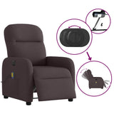 Fauteuil de massage inclinable électrique Marron foncé Tissu