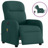 Fauteuil de massage inclinable électrique Vert foncé Tissu