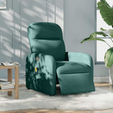 Fauteuil de massage inclinable électrique Vert foncé Tissu