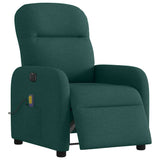 Fauteuil de massage inclinable électrique Vert foncé Tissu