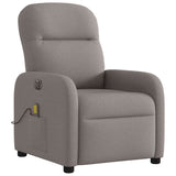 Fauteuil de massage inclinable électrique Taupe Tissu