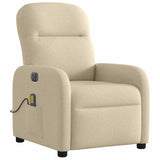 Fauteuil inclinable de massage électrique crème tissu