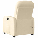 Fauteuil inclinable de massage électrique crème tissu