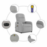 Fauteuil de massage inclinable électrique gris nuage tissu