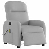 Fauteuil de massage inclinable électrique gris nuage tissu
