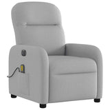 Fauteuil de massage inclinable électrique gris nuage tissu
