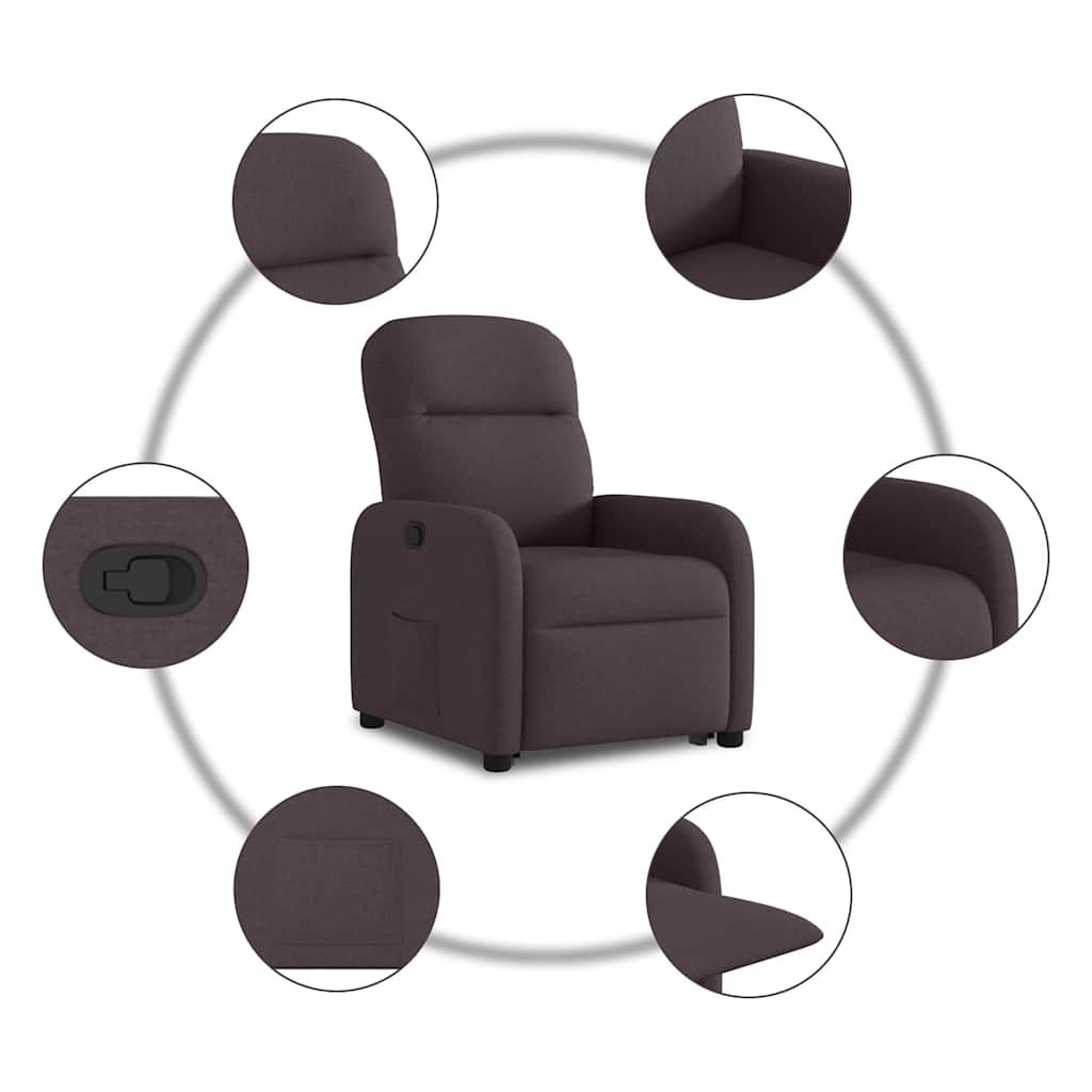 Fauteuil inclinable marron foncé tissu