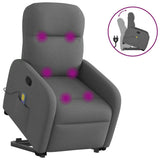 Fauteuil de massage inclinable Gris foncé Tissu