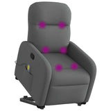 Fauteuil de massage inclinable Gris foncé Tissu