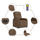 Fauteuil de massage inclinable Marron Tissu
