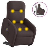 Fauteuil inclinable de massage Marron foncé Tissu