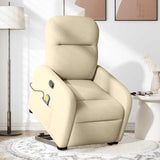 Fauteuil inclinable de massage Crème Tissu
