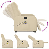 Fauteuil inclinable de massage Crème Tissu