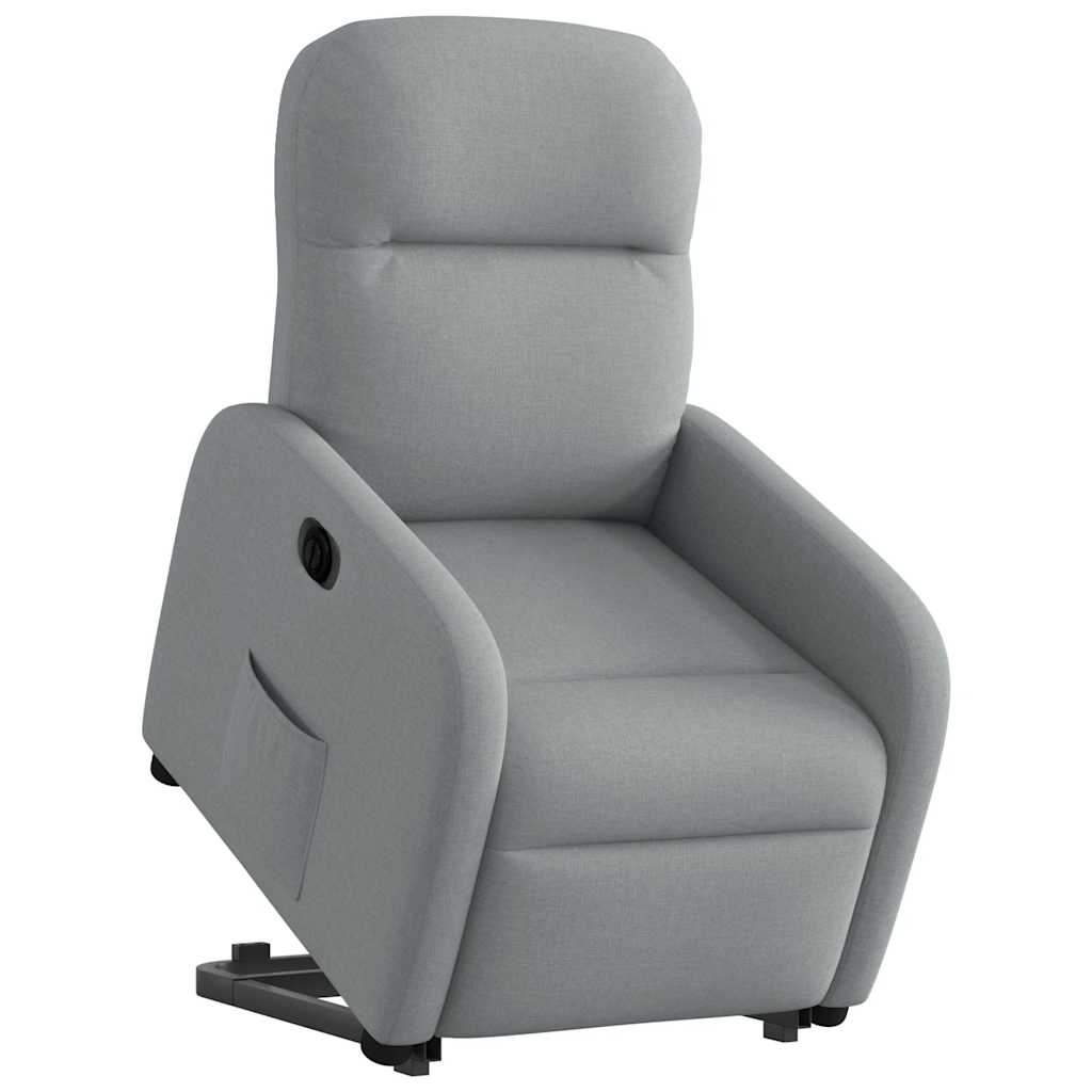 Fauteuil inclinable électrique gris clair tissu