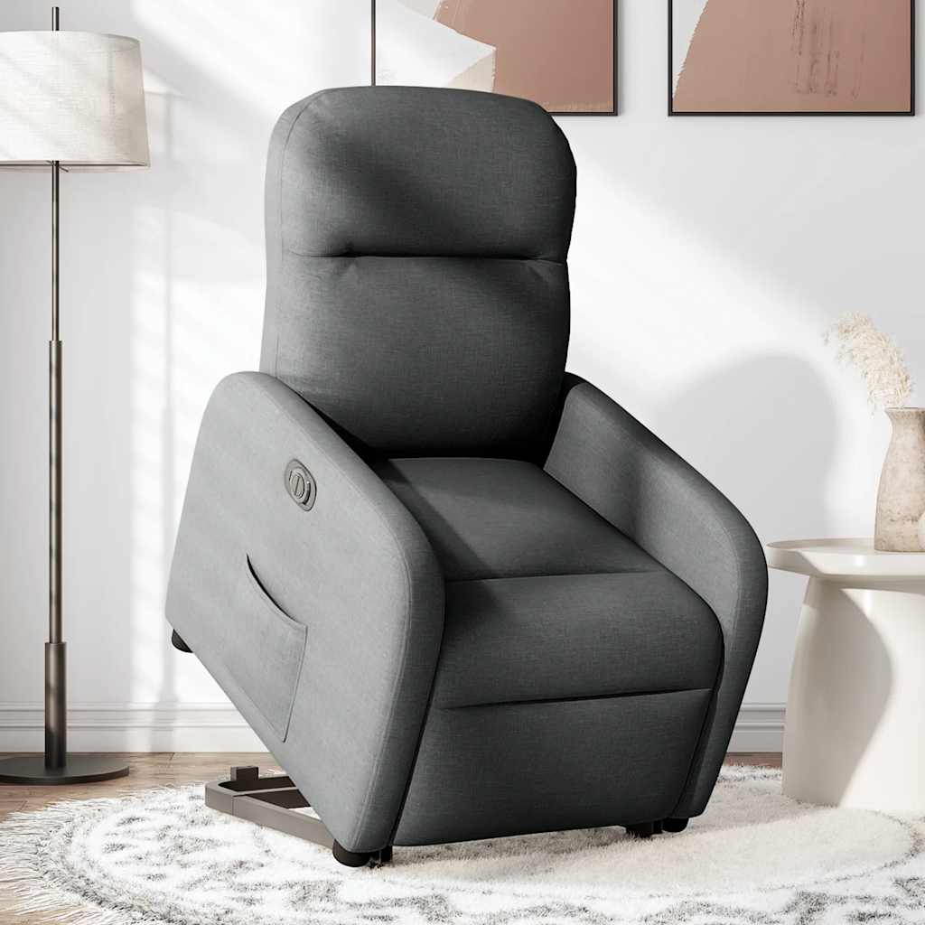 Fauteuil inclinable électrique gris foncé tissu