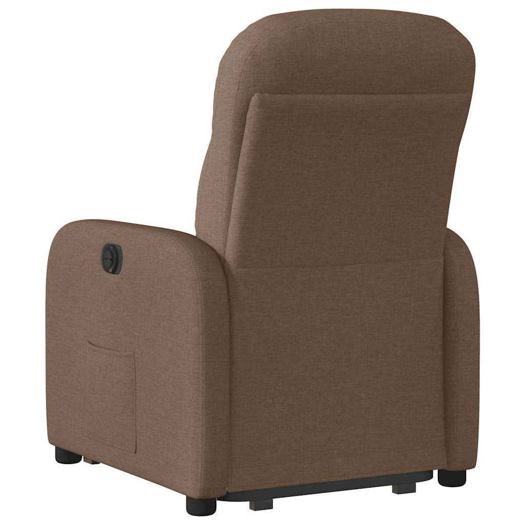 Fauteuil inclinable électrique marron tissu