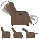 Fauteuil inclinable électrique marron tissu