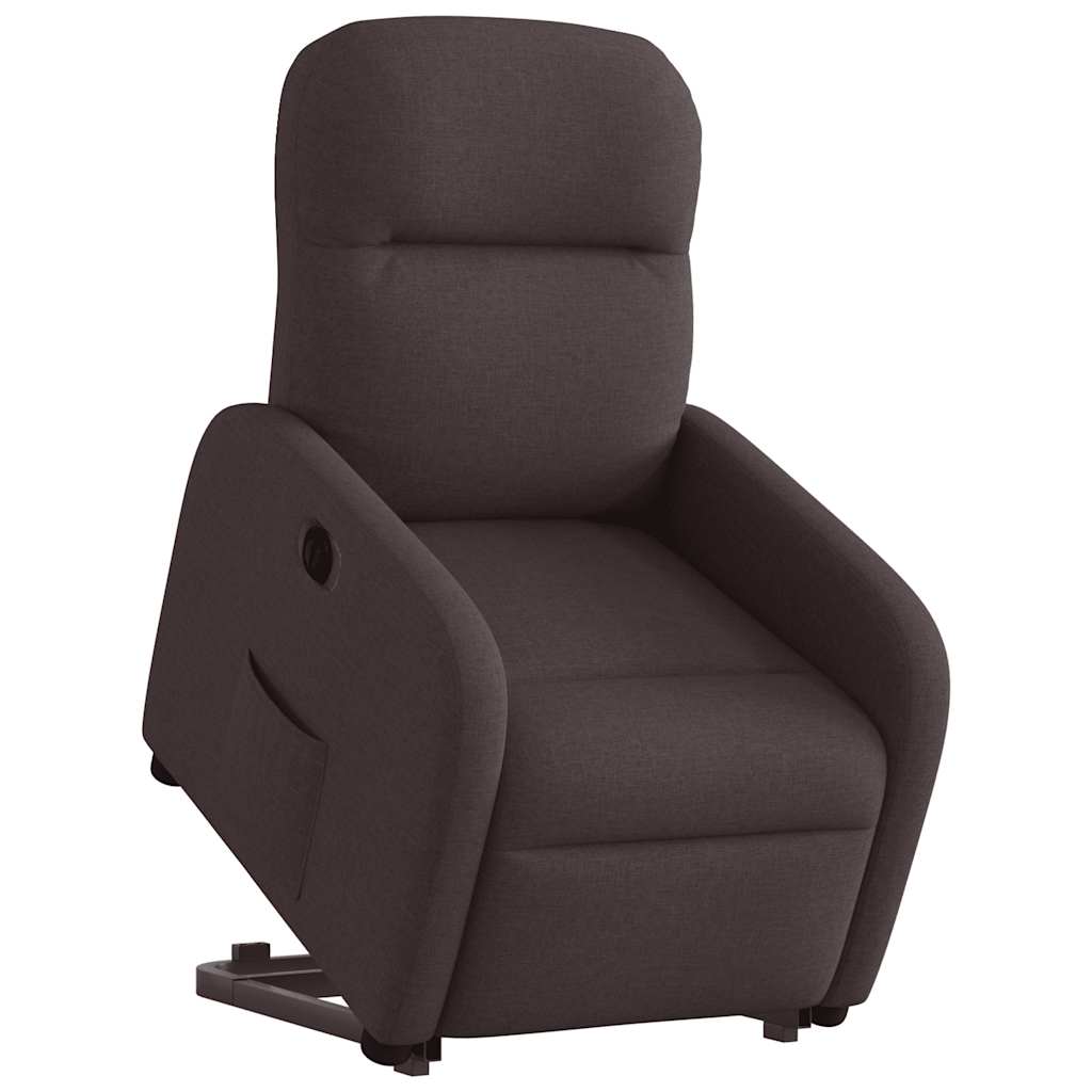 Fauteuil inclinable électrique marron foncé tissu