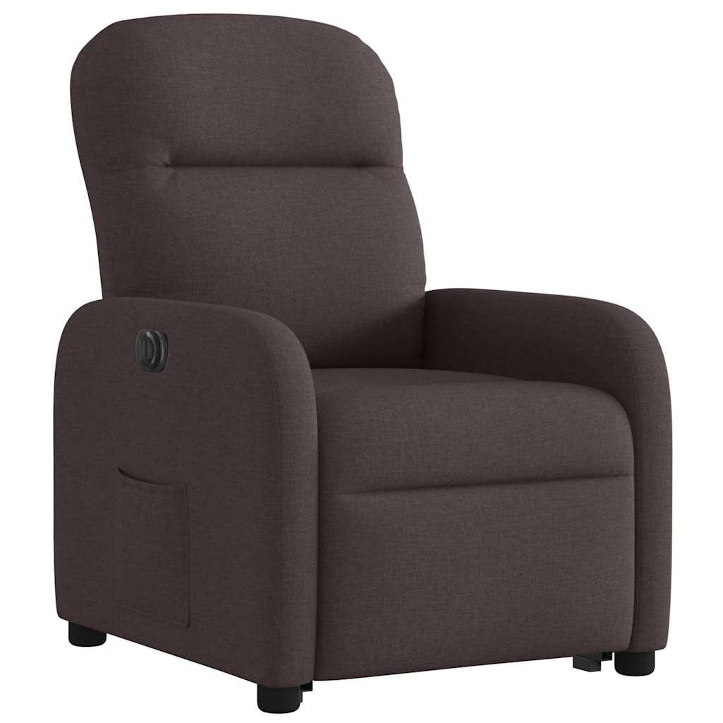 Fauteuil inclinable électrique marron foncé tissu