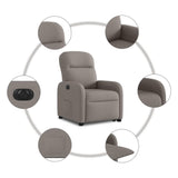 Fauteuil inclinable électrique taupe tissu