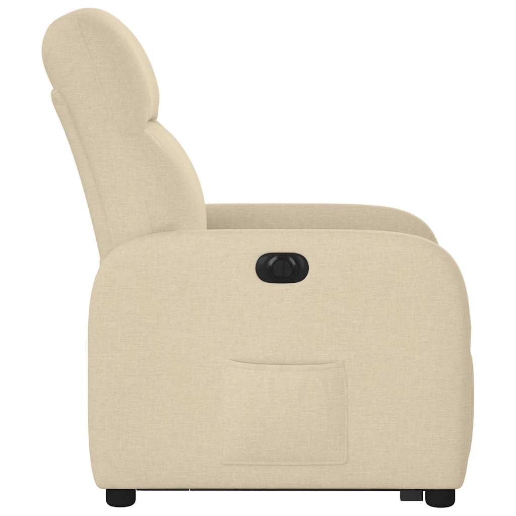 Fauteuil inclinable électrique crème tissu