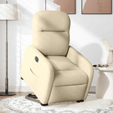 Fauteuil inclinable électrique crème tissu