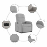 Fauteuil inclinable électrique gris nuage tissu