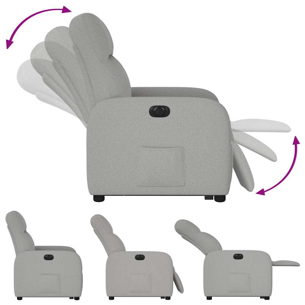 Fauteuil inclinable électrique gris nuage tissu