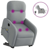 Fauteuil inclinable de massage électrique Gris clair Tissu