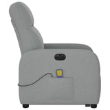 Fauteuil inclinable de massage électrique Gris clair Tissu