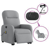 Fauteuil inclinable de massage électrique Gris clair Tissu