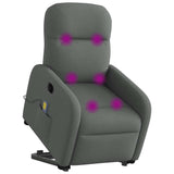Fauteuil inclinable de massage électrique Gris foncé Tissu