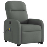 Fauteuil inclinable de massage électrique Gris foncé Tissu