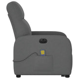 Fauteuil inclinable de massage électrique Gris foncé Tissu