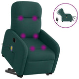 Fauteuil inclinable de massage électrique Vert foncé Tissu