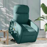 Fauteuil inclinable de massage électrique Vert foncé Tissu