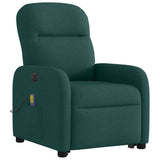 Fauteuil inclinable de massage électrique Vert foncé Tissu