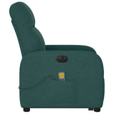 Fauteuil inclinable de massage électrique Vert foncé Tissu