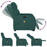 Fauteuil inclinable de massage électrique Vert foncé Tissu