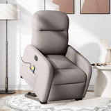 Fauteuil inclinable de massage électrique Taupe Tissu