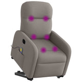 Fauteuil inclinable de massage électrique Taupe Tissu